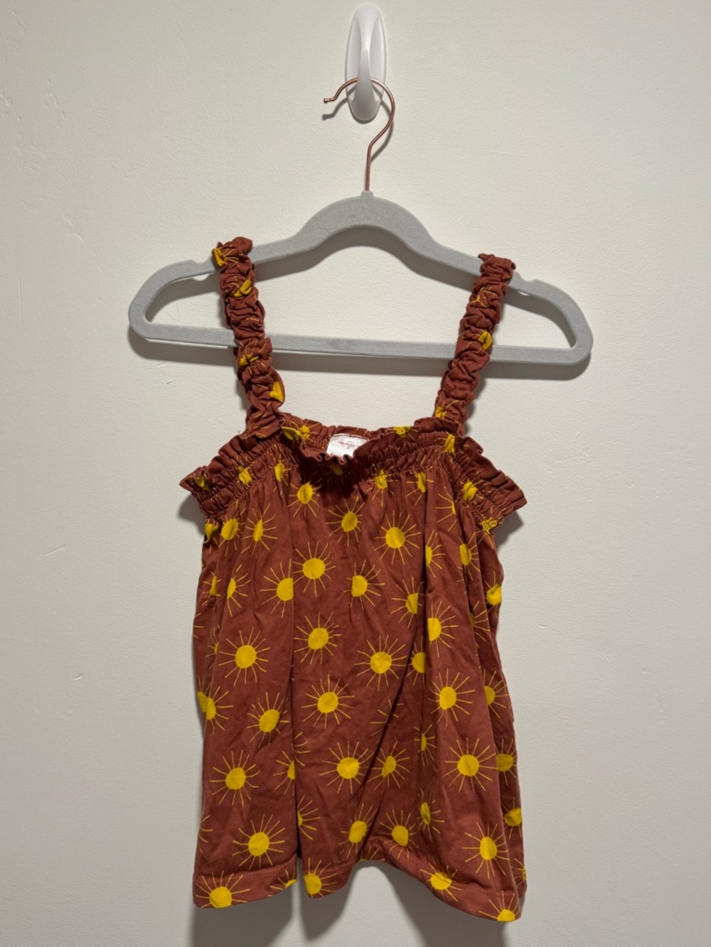 Hanna Andersson Rust Tank Top with Yellow Sun Print